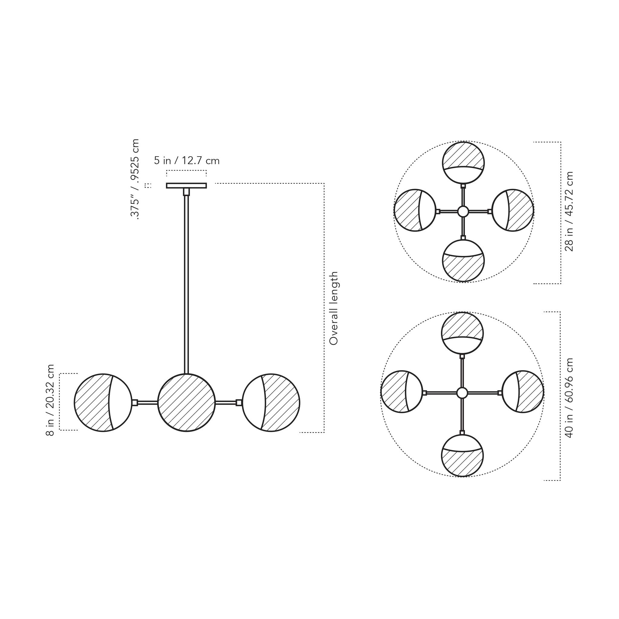 A Technical Drawing Of The Alto Compass 8" Opal For Vaulted Ceiling