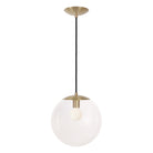 Alto Cord 12” shown in Brass with Black Cloth Cord and a Clear 12” Globe