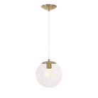 Alto Cord 10" shown in Brass with White Cloth Cord and a Clear 10” Globe