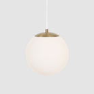 Alto Cord 10" shown in Brass with White Cloth Cord and an Opal 10” Globe