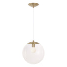 Alto Cord 12” shown in Brass with White Cloth Cord and a Clear 12” Globe