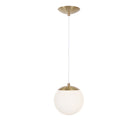 Alto Cord 8" shown in Brass with White Cloth Cord and an Opal 8" Globe