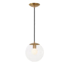 Alto Cord 10" shown in Heirloom Brass with Black Cloth Cord and a Clear 10” Globe