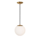 Alto Cord 10" shown in Heirloom Brass with Black Cloth Cord and an Opal 10” Globe