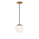 Alto Cord 8" shown in Heirloom Brass with Black Cloth Cord and an Opal 8" Globe
