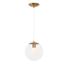 Alto Cord 10" shown in Heirloom Brass with White Cloth Cord and a Clear 10” Globe