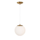 Alto Cord 10" shown in Heirloom Brass with White Cloth Cord and a Clear 10” Globe