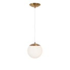 Alto Cord 8" shown in Heirloom Brass with White Cloth Cord and an Opal 8" Globe