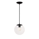 Alto Cord 10" shown in Matte Black with Black Cloth Cord and a Clear 10” Globe