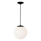 Alto Cord 12” shown in Matte Black with Black Cloth Cord and an Opal 12” Globe