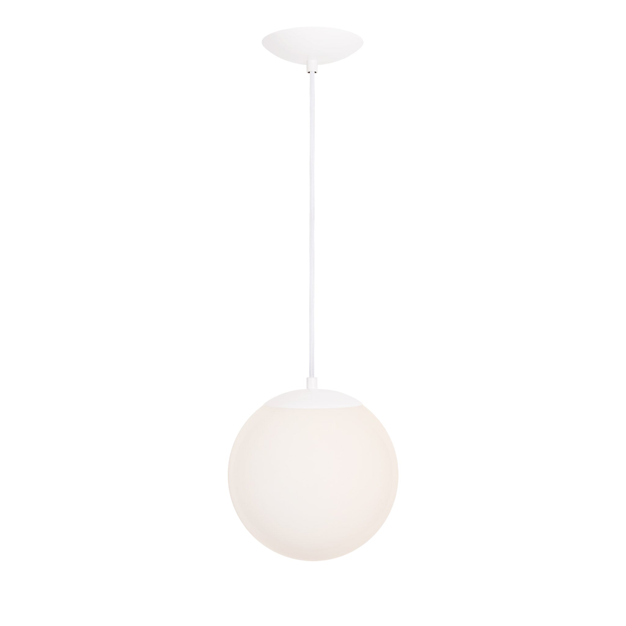 Alto Cord 10" shown in White with White Cloth Cord and an Opal 10” Globe