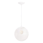 Alto Cord 12” shown in White with White Cloth Cord and a Clear 12” Globe