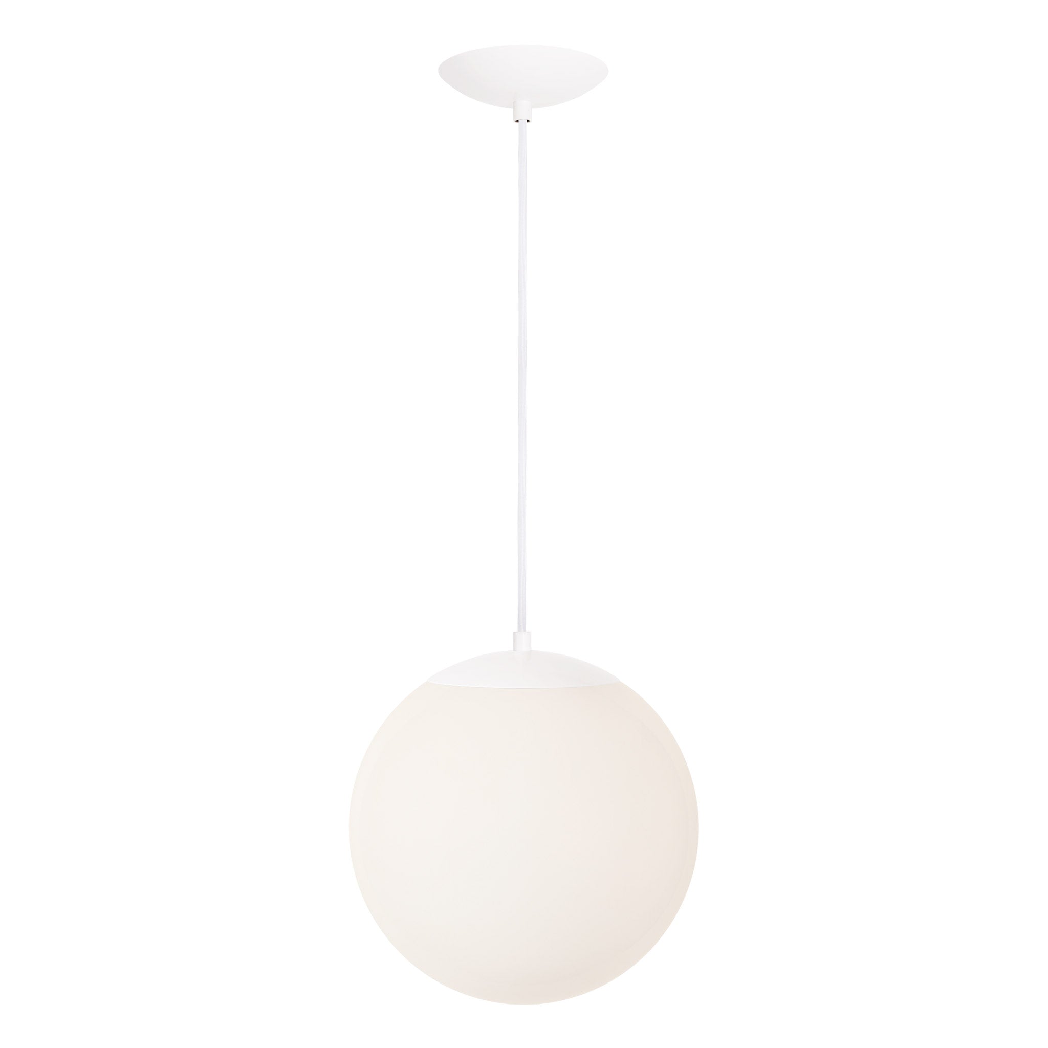 Alto Cord 12” shown in White with White Cloth Cord and an Opal 12” Globe
