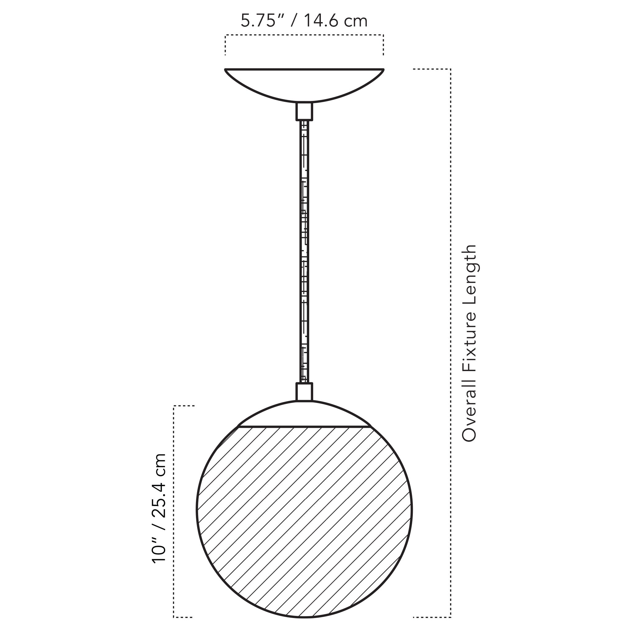 A Technical Drawing Of The Alto Rod 10" Globe