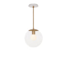Alto Rod 10” Clear shown in Heirloom Brass with a Brownstone White Star Ceramic Canopy