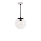 Alto Rod 10” Clear shown in Matte Black with a Brownstone White Star Ceramic Canopy