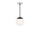 Alto Rod 8” Opal shown in Matte Black with a Brownstone White Star Ceramic Canopy