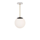 Alto Rod 10” Opal shown in Matte Black with Brass and a Brownstone White Star Ceramic Canopy