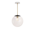 Alto Rod 12” Clear shown in Matte Black with Brass and a Brownstone White Star Ceramic Canopy
