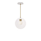 Alto Rod 10” Clear shown in Brass with White and a Brownstone White Star Ceramic Canopy