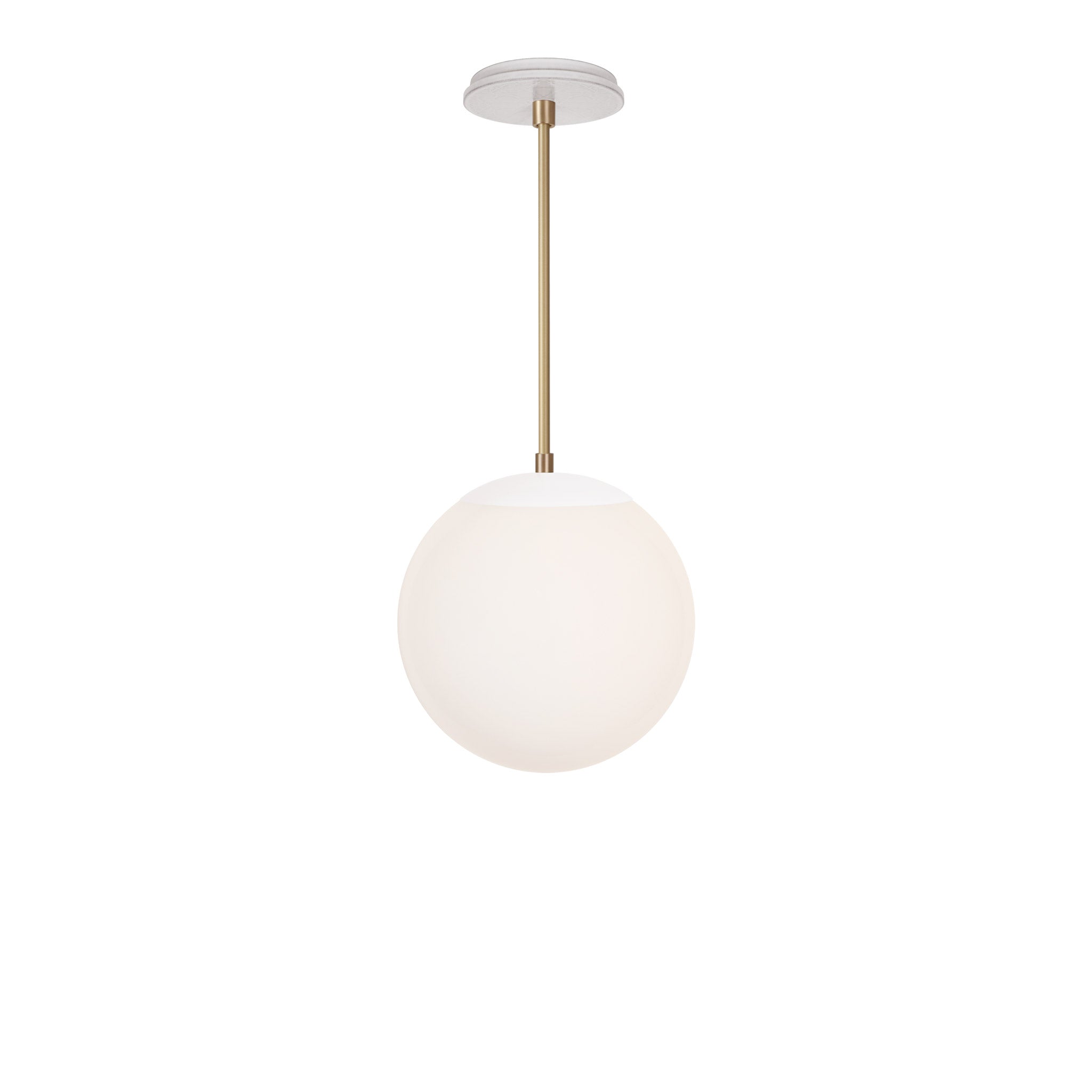 Alto Rod 10” Opal shown in Brass with White and a Brownstone White Star Ceramic Canopy