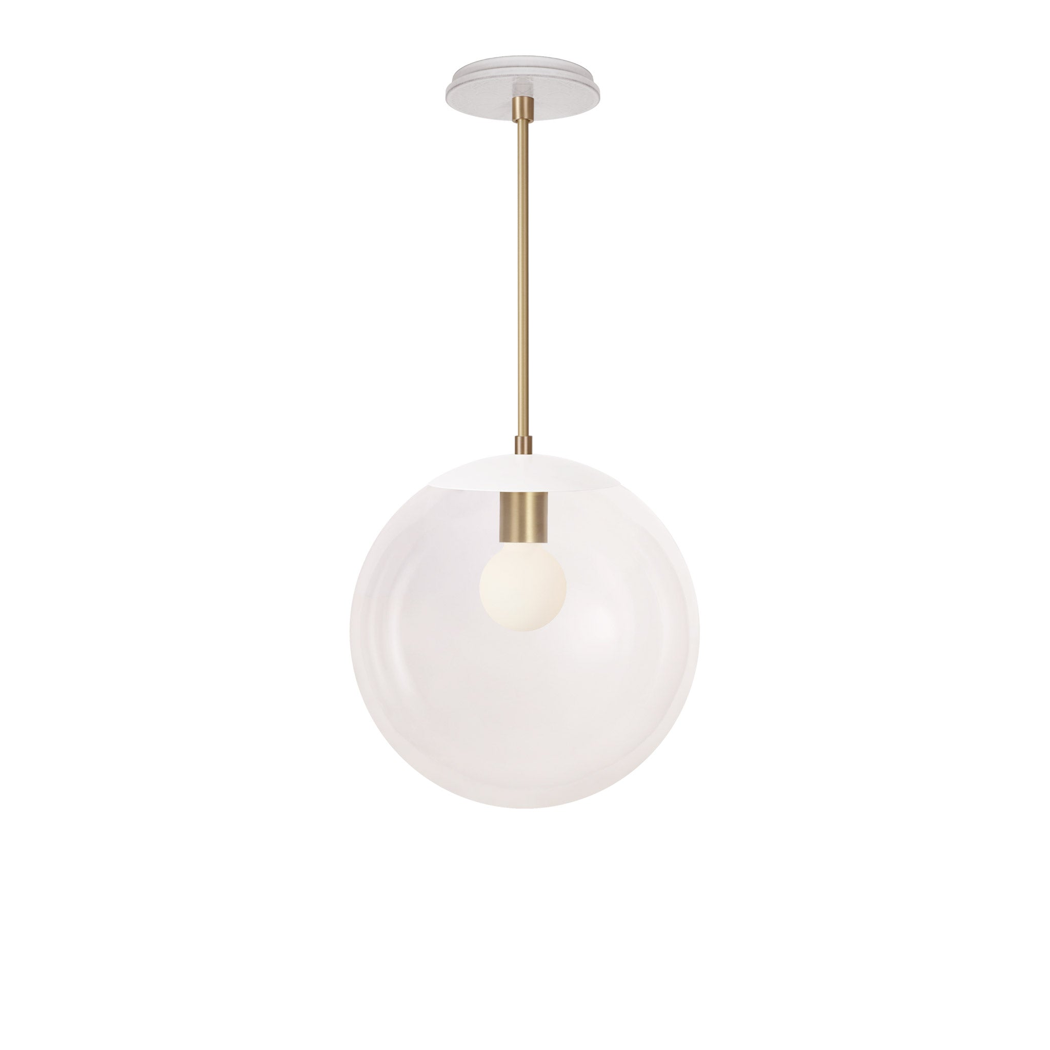 Alto Rod 12” Clear shown in Brass with White and a Brownstone White Star Ceramic Canopy