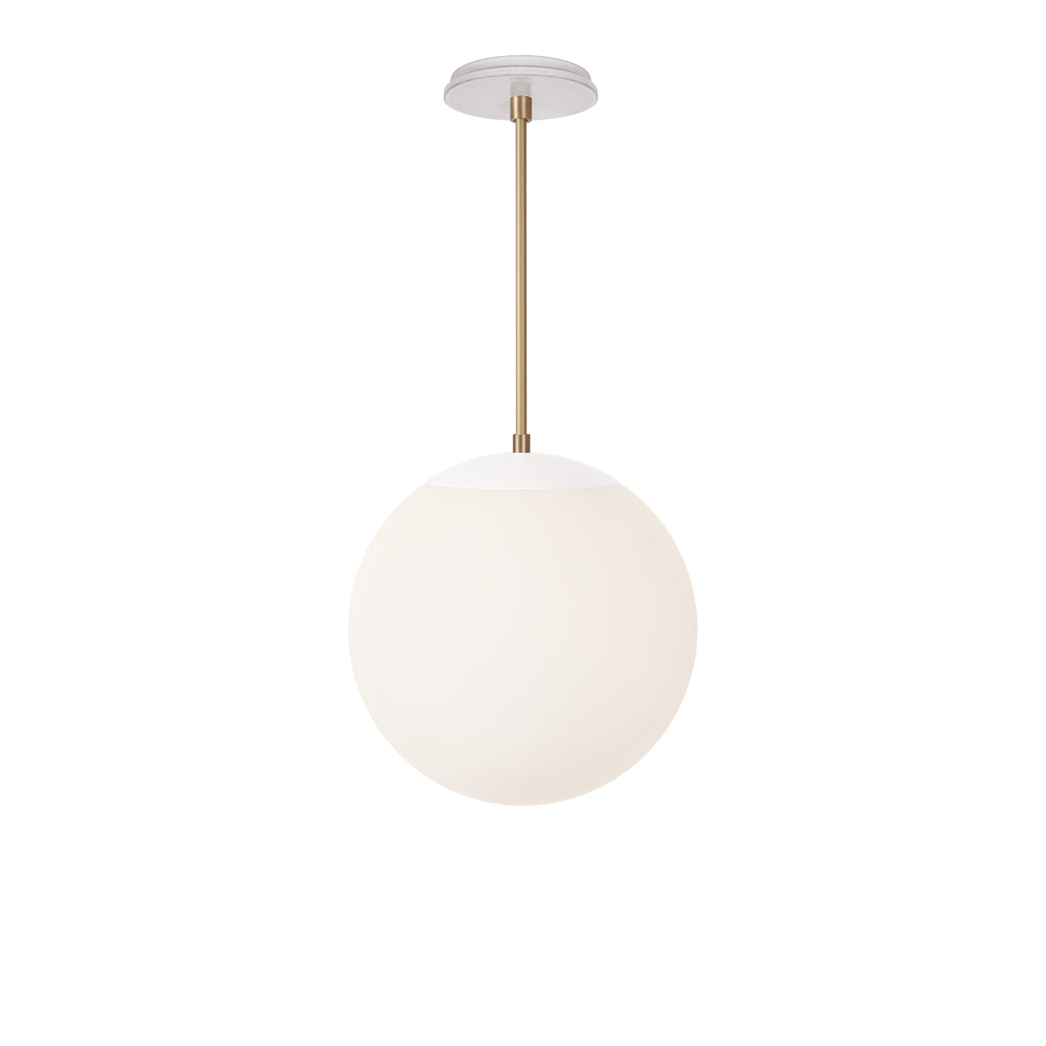 Alto Rod 12” Opal shown in Brass with White and a Brownstone White Star Ceramic Canopy