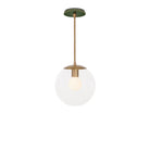 Alto Rod 10” Clear shown in Heirloom Brass with a Forest Green Star Ceramic Canopy
