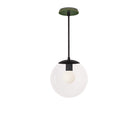 Alto Rod 10” Clear shown in Matte Black with a Forest Green Star Ceramic Canopy