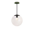 Alto Rod 12” Clear shown in Matte Black with a Forest Green Star Ceramic Canopy