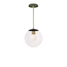 Alto Rod 10” Clear shown in Matte Black with Brass and a Forest Green Star Ceramic Canopy