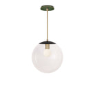 Alto Rod 12” Clear shown in Matte Black with Brass and a Forest Green Star Ceramic Canopy