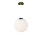 Alto Rod 12” Opal shown in Matte Black with Brass and a Forest Green Star Ceramic Canopy