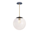 Alto Rod 12” Clear shown in Matte Black with Brass and an Indigo Blue Star Ceramic Canopy