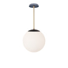 Alto Rod 12” Opal shown in Matte Black with Brass and an Indigo Blue Star Ceramic Canopy