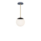 Alto Rod 8” Opal shown in Matte Black with Brass and an Indigo Blue Star Ceramic Canopy
