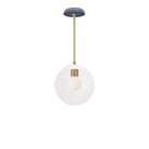 Alto Rod 10” Clear shown in White with Brass and an Indigo Blue Star Ceramic Canopy