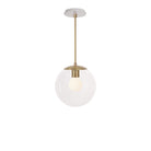 Alto Rod 10” Clear shown in Brass with a Brownstone White Sunflower Ceramic Canopy