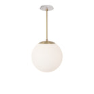 Alto Rod 12” Opal shown in Brass with a Brownstone White Sunflower Ceramic Canopy