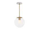 Alto Rod 10” Clear shown in Heirloom Brass with a Brownstone White Sunflower Ceramic Canopy