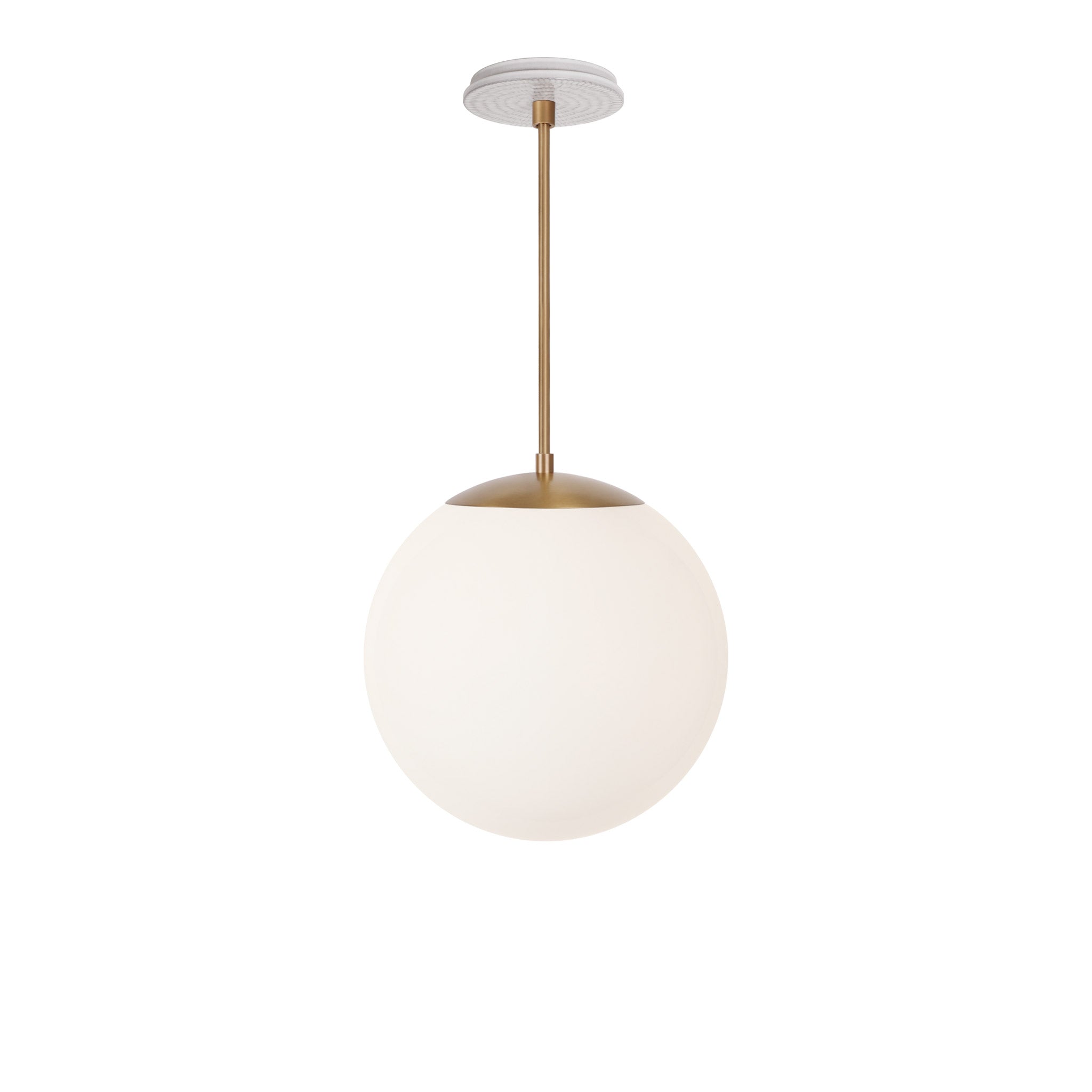 Alto Rod 12” Opal shown in Heirloom Brass with a Brownstone White Sunflower Ceramic Canopy