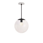 Alto Rod 12” Clear shown in Matte Black with a Brownstone White Sunflower Ceramic Canopy