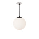 Alto Rod 12” Opal shown in Matte Black with a Brownstone White Sunflower Ceramic Canopy