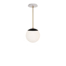 Alto Rod 8” Opal shown in Matte Black with Brass and a Brownstone White Sunflower Ceramic Canopy