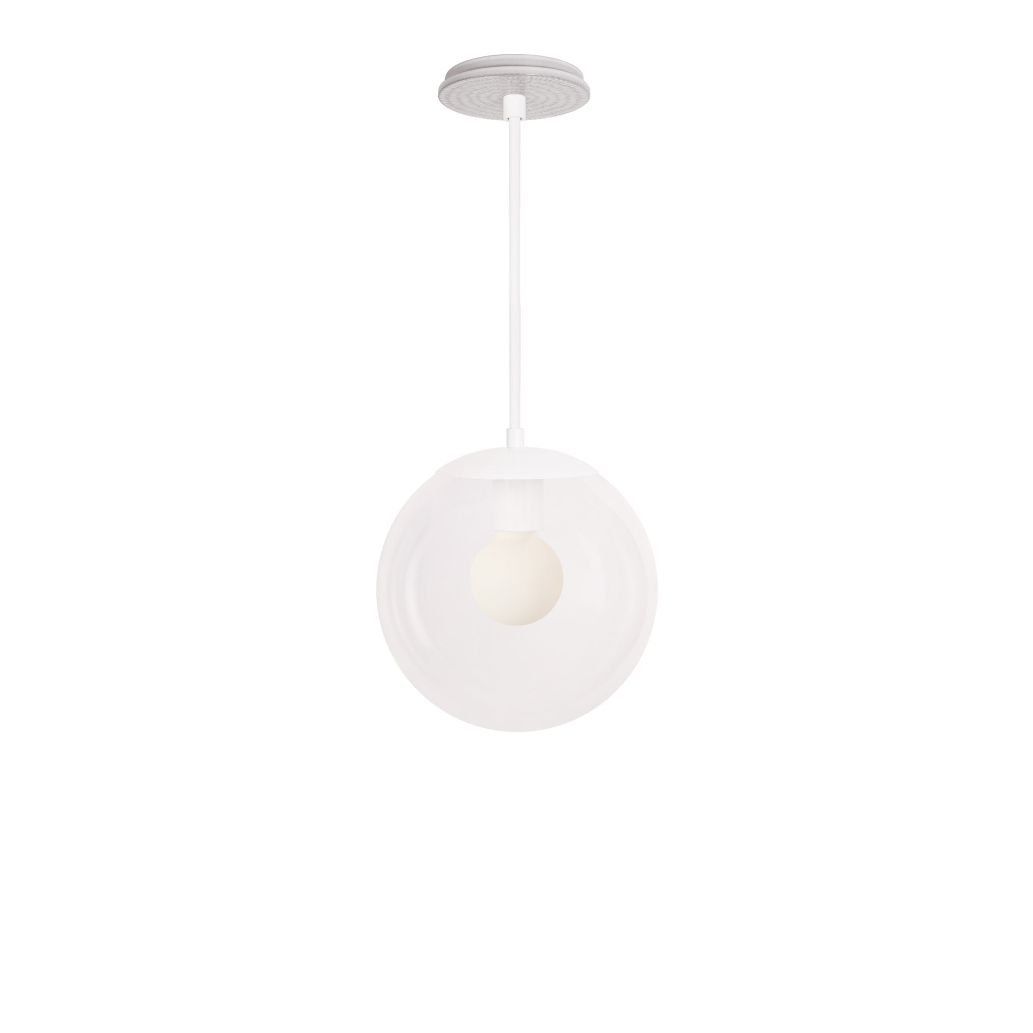 Alto Rod 10” Clear shown in White with a Brownstone White Sunflower Ceramic Canopy