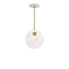 Alto Rod 10” Clear shown in White with Brass and a Brownstone White Sunflower Ceramic Canopy