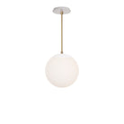 Alto Rod 10” Opal shown in White with Brass and a Brownstone White Sunflower Ceramic Canopy