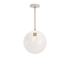 Alto Rod 12” Clear shown in White with Brass and a Brownstone White Sunflower Ceramic Canopy