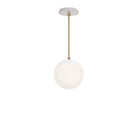 Alto Rod 8” Opal shown in White with Brass and a Brownstone White Sunflower Ceramic Canopy