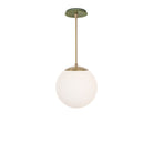 Alto Rod 10” Opal shown in Brass with a Forest Green Sunflower Ceramic Canopy